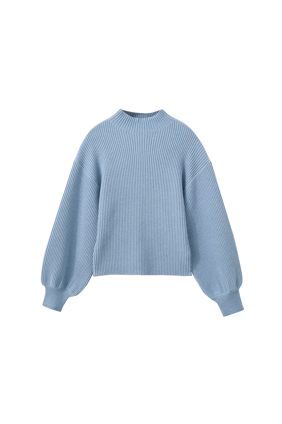 Mock Neck Lantern Sleeve Sweater|AMII-AMII.com