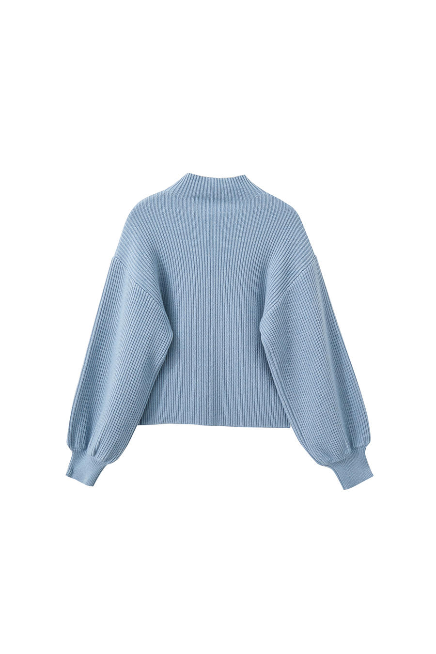 Mock Neck Lantern Sleeve Sweater|AMII-AMII.com