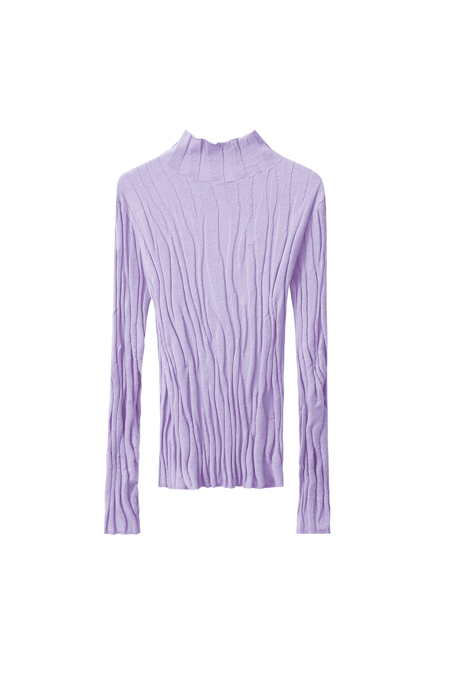 Wool - containing High Neck Slim Sweater|AMII-AMII.com