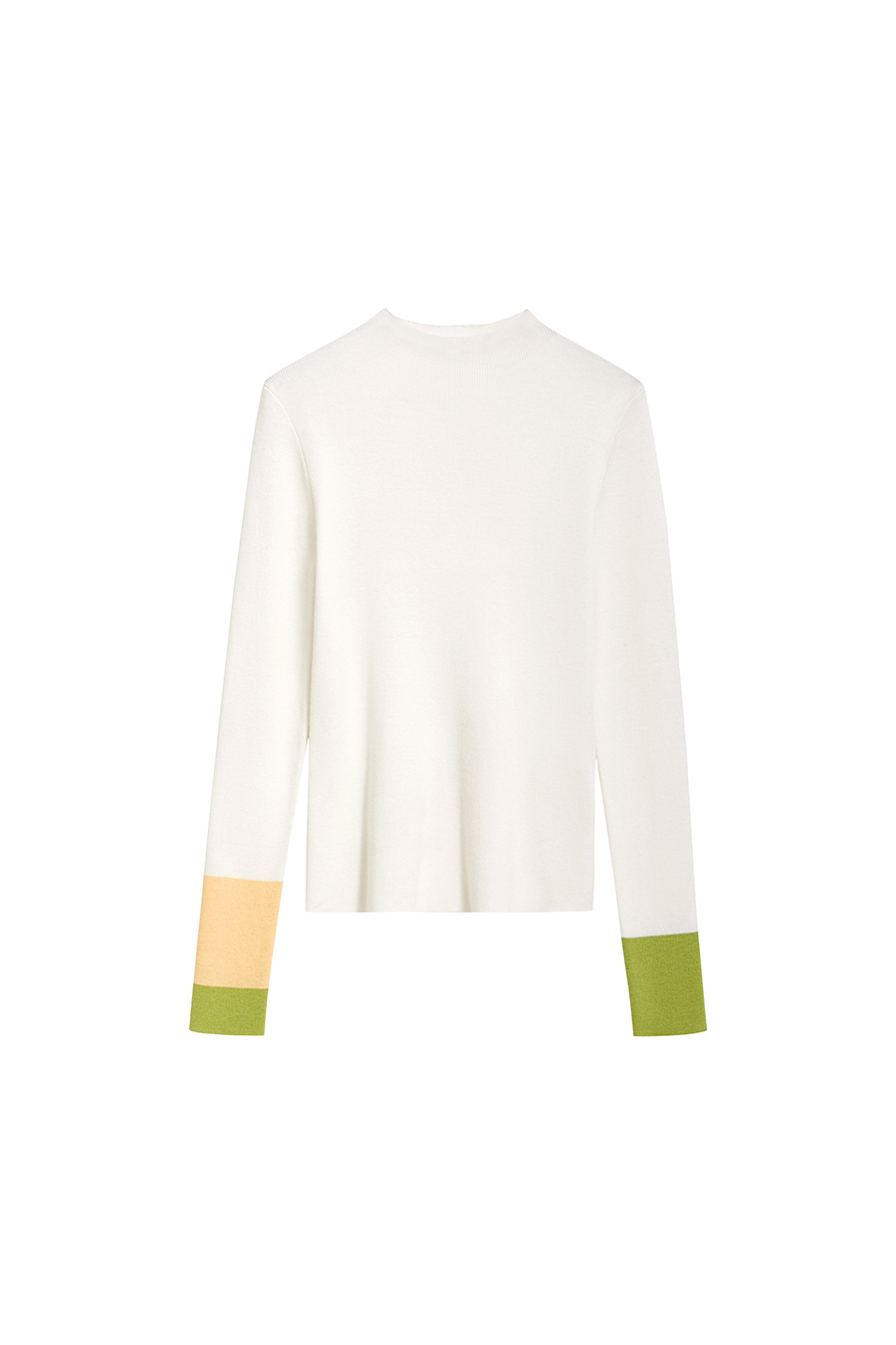 Slim Color - block Mock Neck Knitted Top|AMII-AMII.com