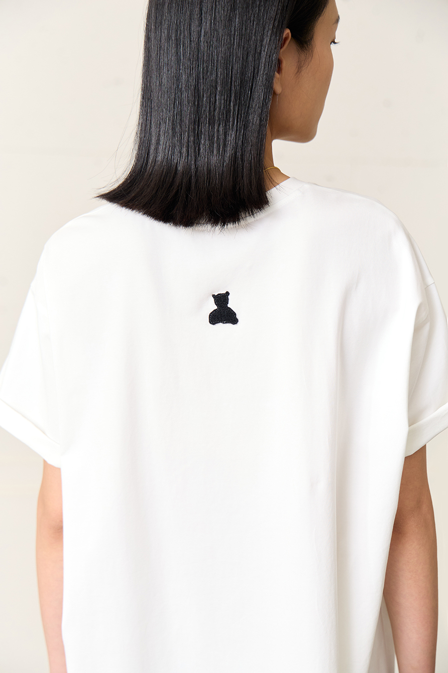 Hyaluronic acid fabric tee with bear print|AMII