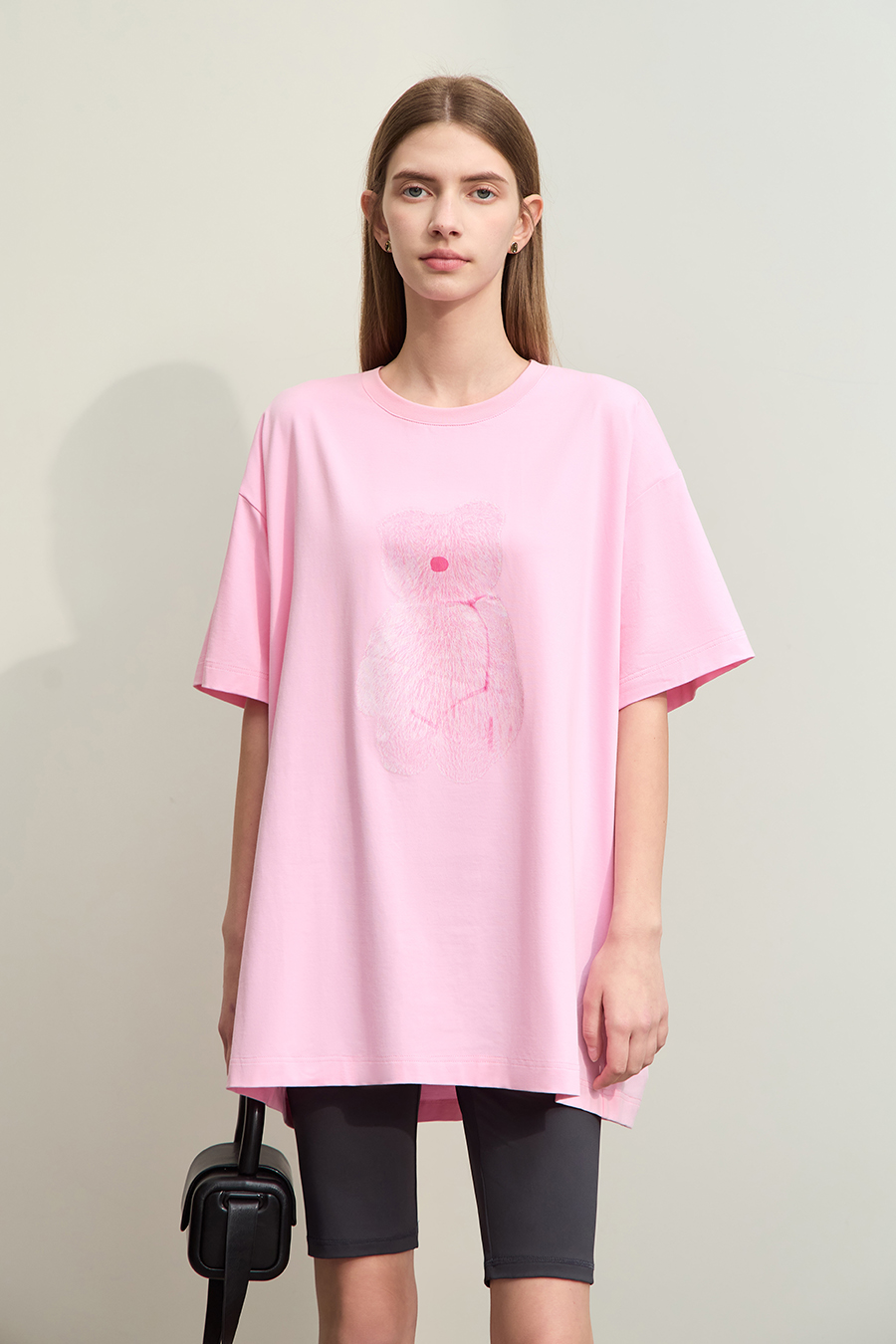 Hyaluronic acid fabric tee with bear print|AMII