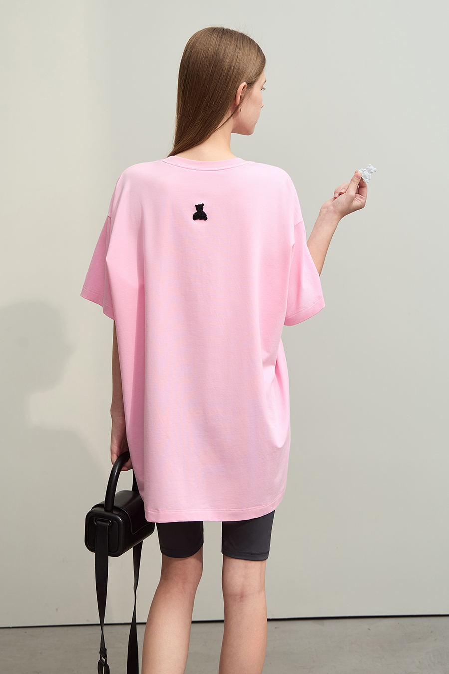 Hyaluronic acid fabric tee with bear print|AMII