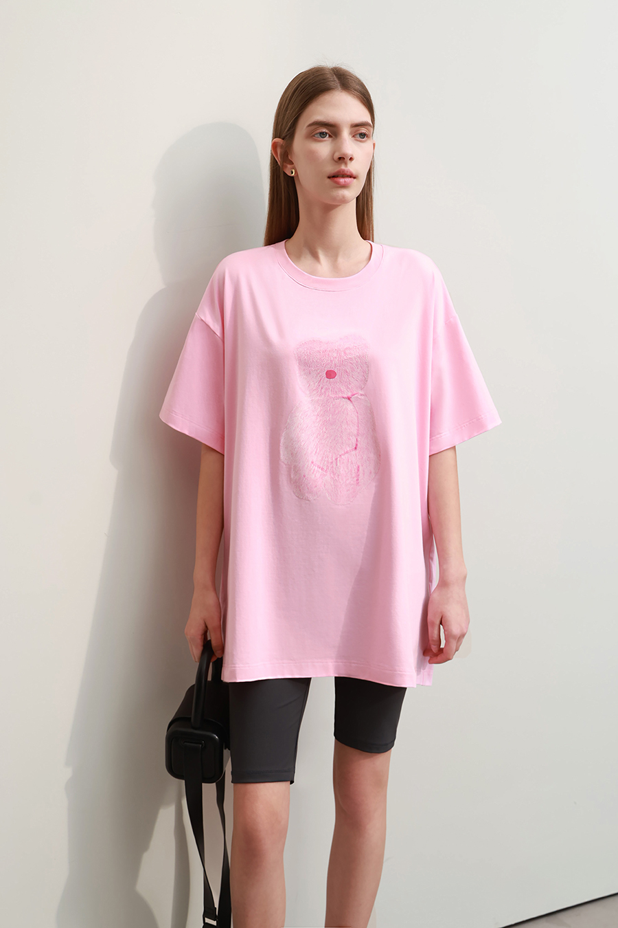 Hyaluronic acid fabric tee with bear print|AMII