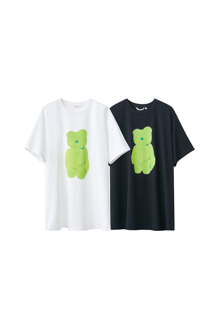 Hyaluronic acid fabric tee with bear print|AMII