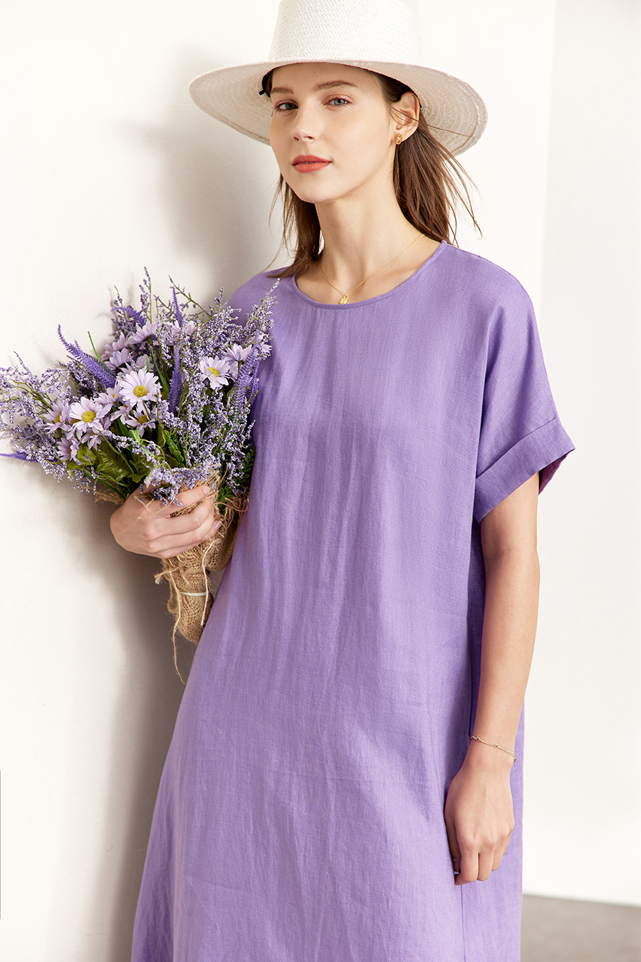 Belted Linen & Ramie Dress