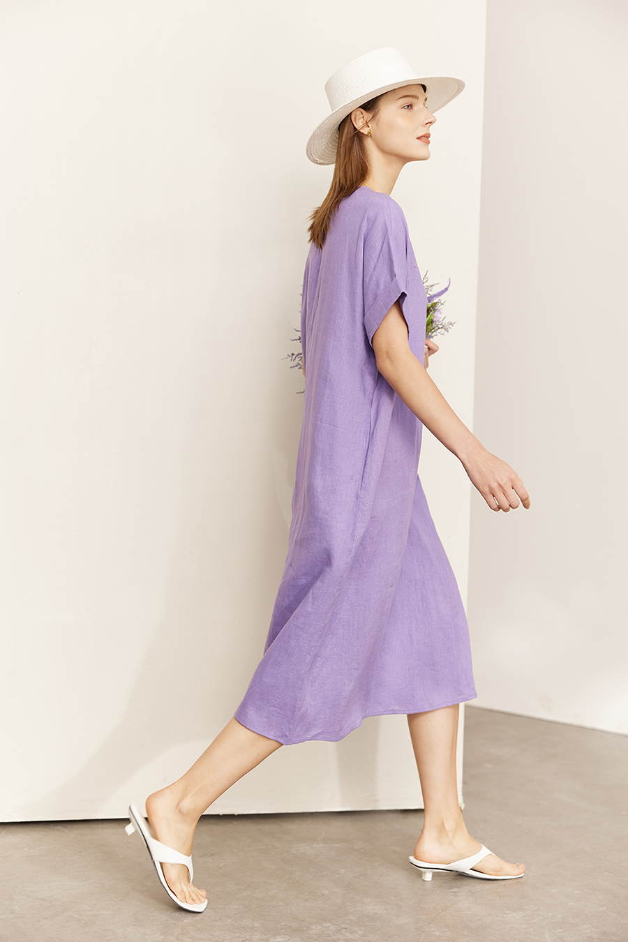Belted Linen & Ramie Dress