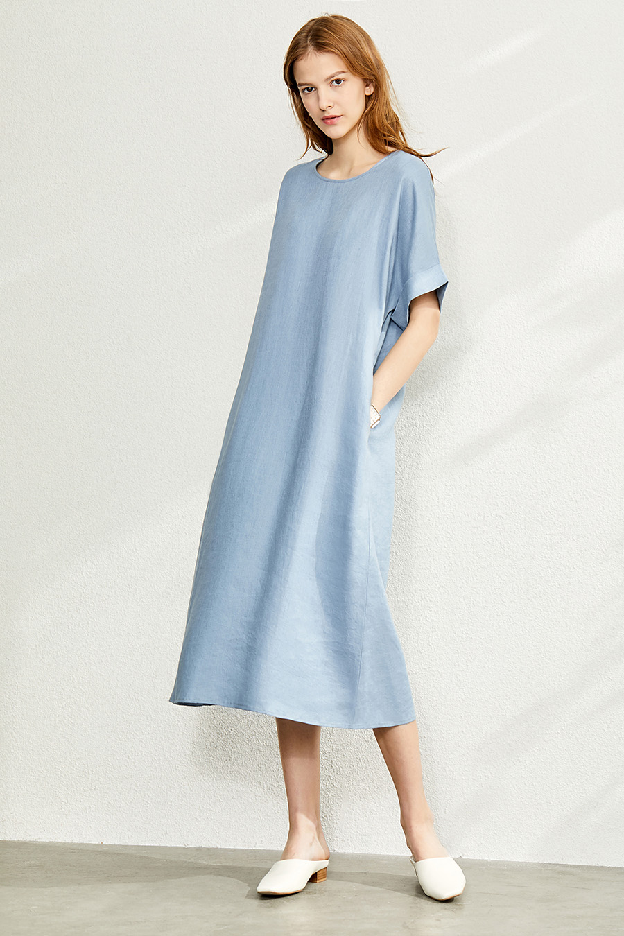 Belted Linen & Ramie Dress