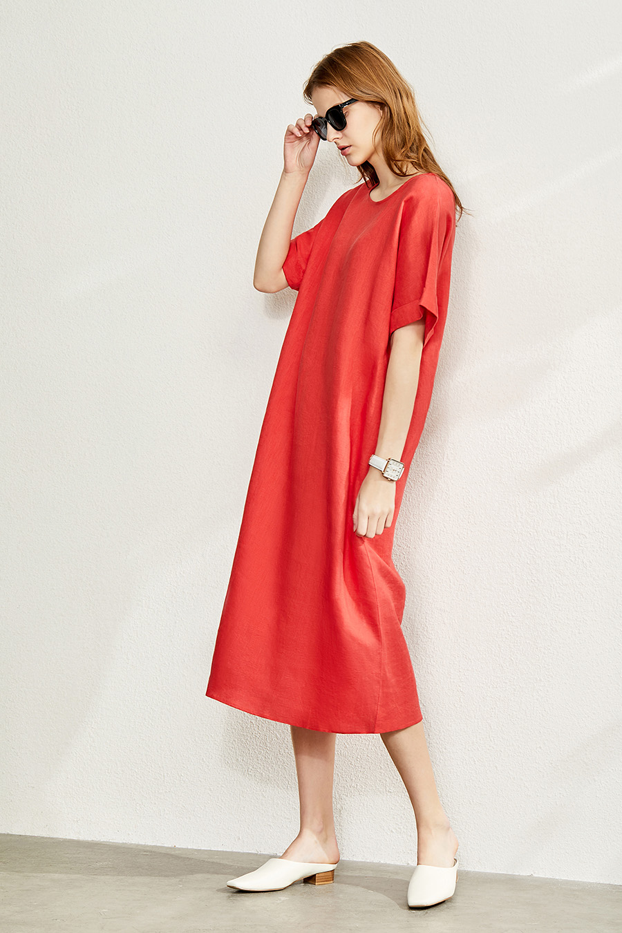 Belted Linen & Ramie Dress