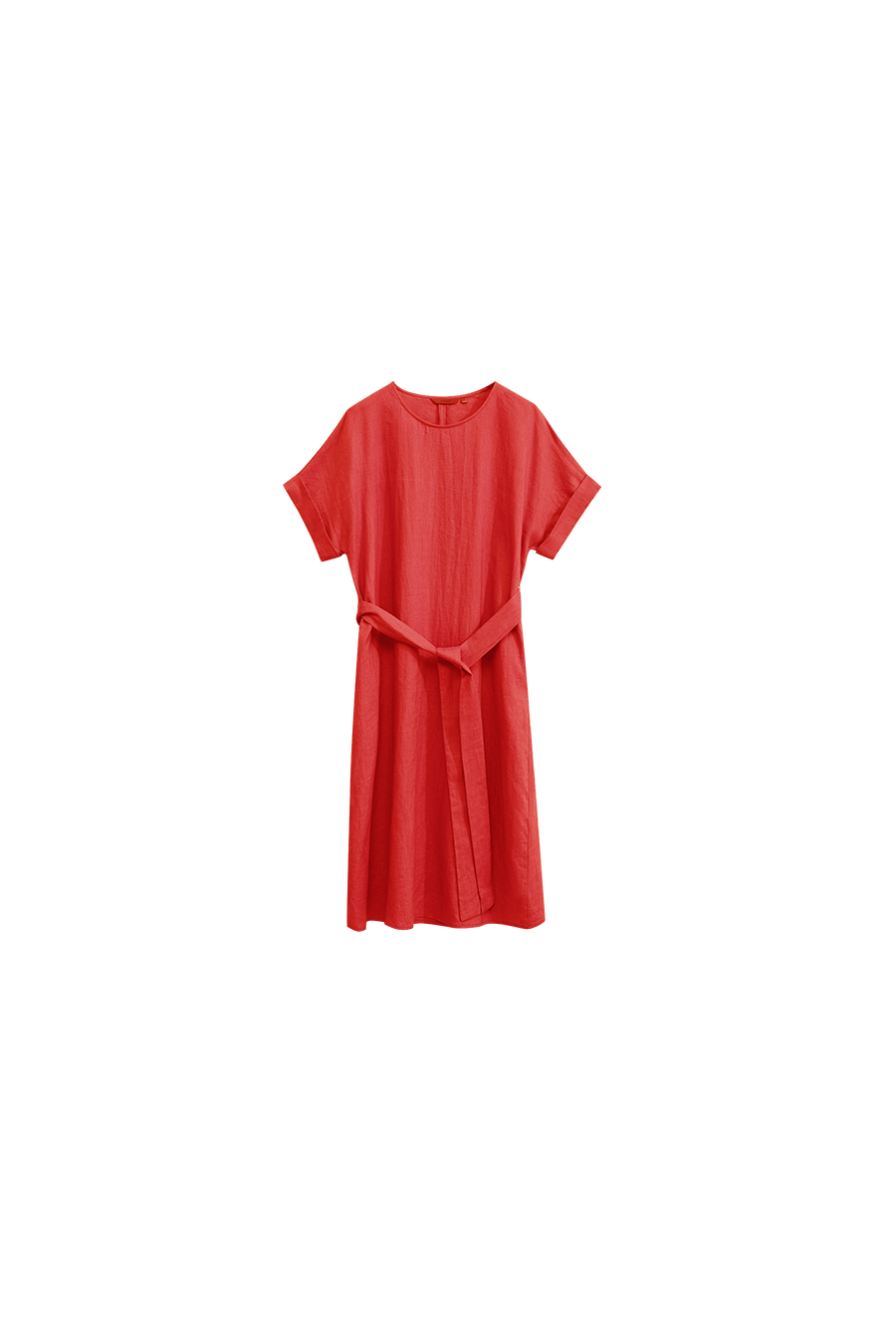 Belted Linen & Ramie Dress