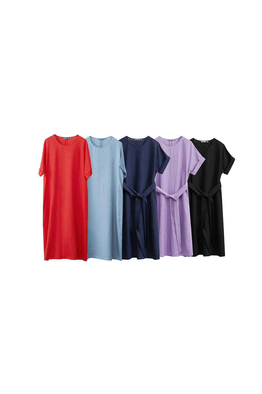 Belted Linen & Ramie Dress