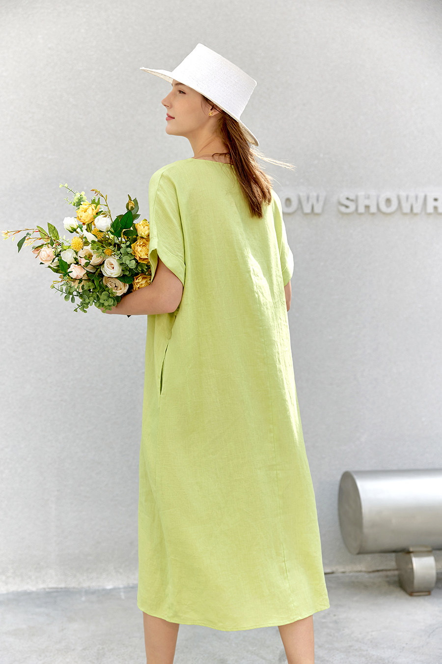 Belted Linen & Ramie Dress