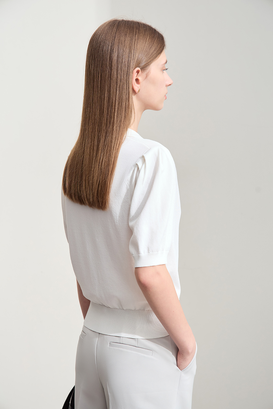 Polo Neck Heart Embroidery Knit Sweater