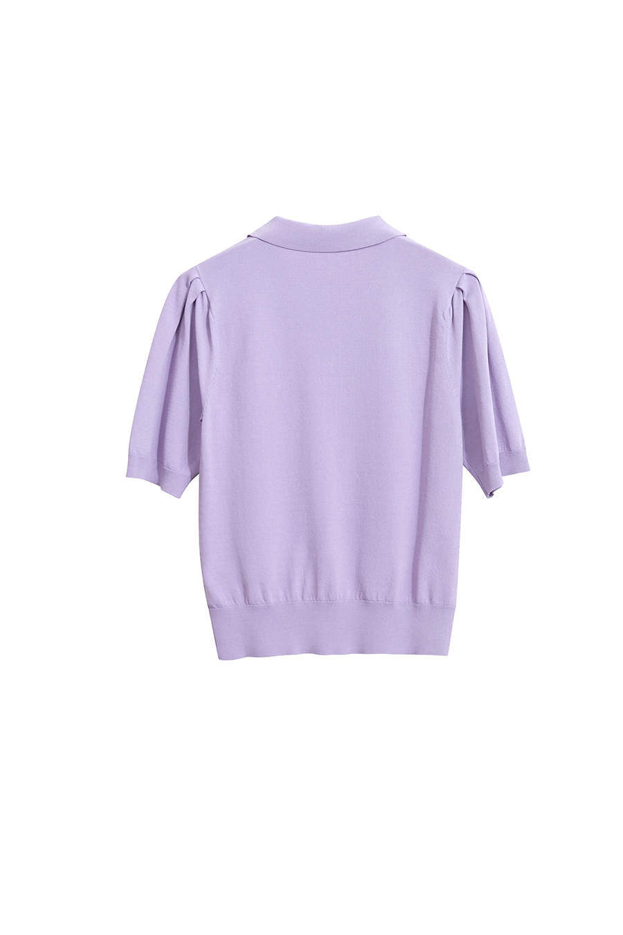 Polo Neck Heart Embroidery Knit Sweater