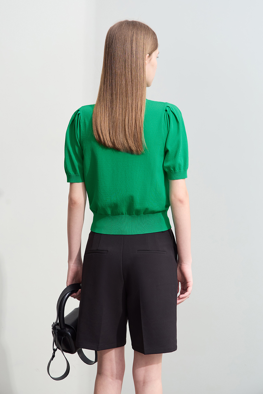 Polo Neck Heart Embroidery Knit Sweater