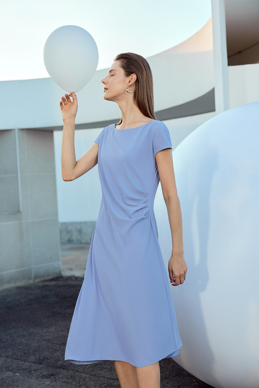 Off-shoulder Raglan Dress