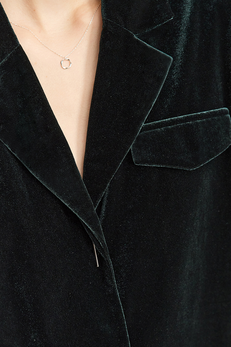 Blazer Collar Velvet Shirt