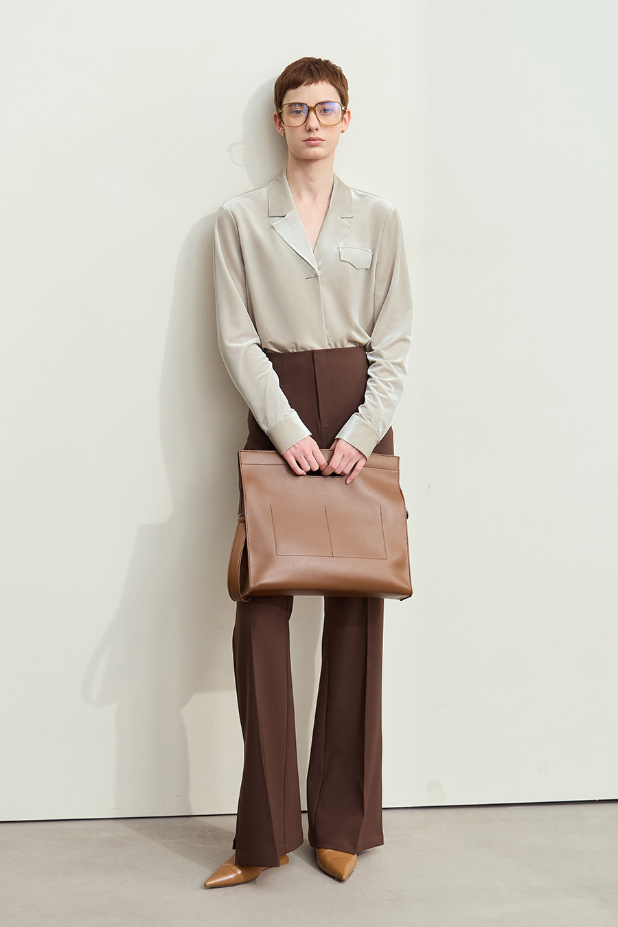 Blazer Collar Velvet Shirt