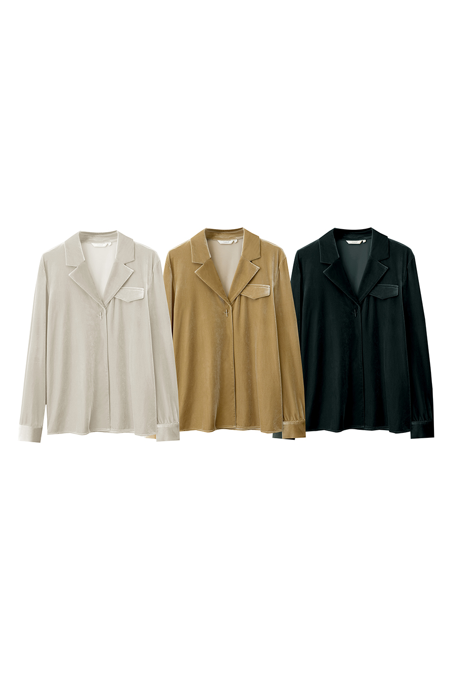 Blazer Collar Velvet Shirt