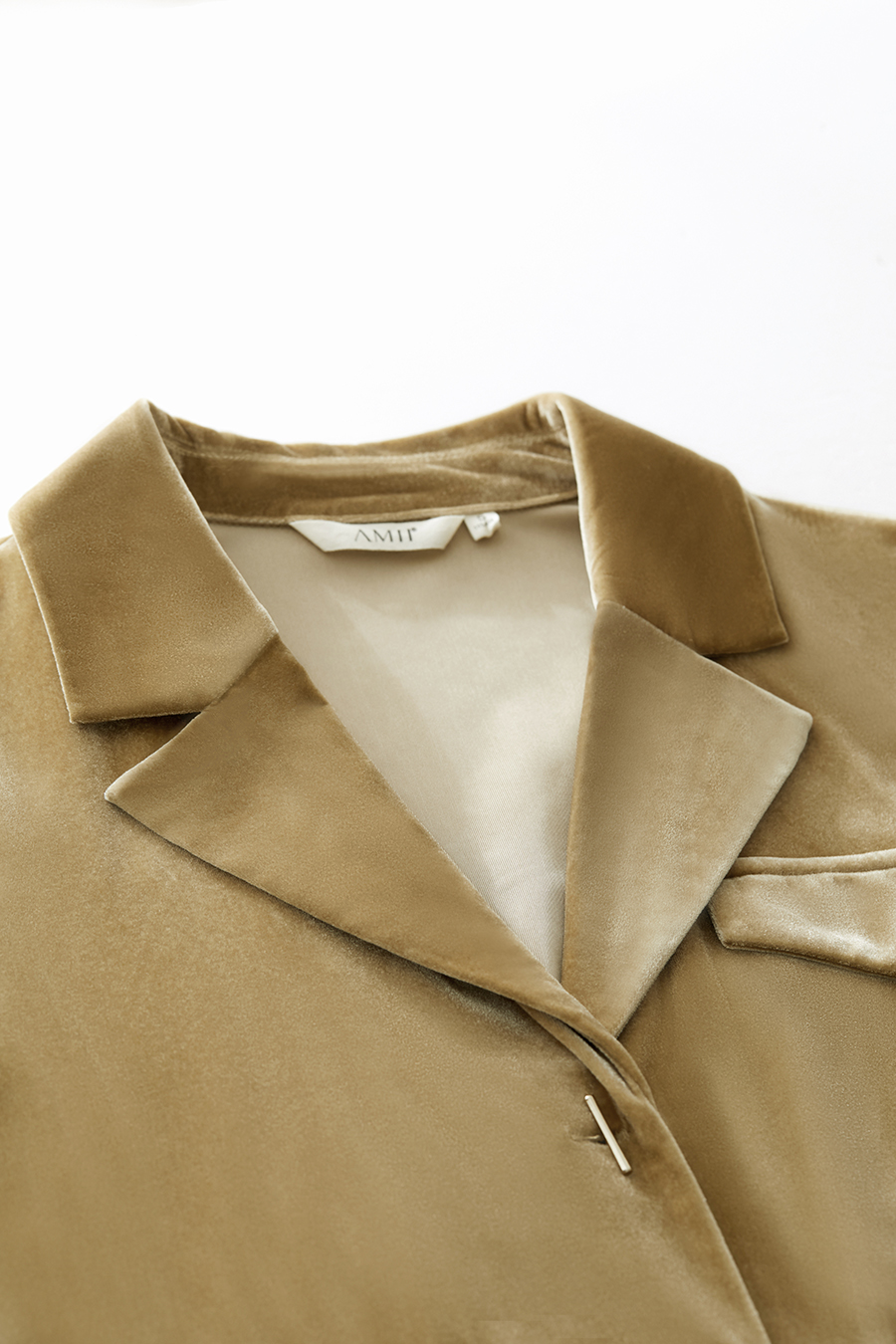 Blazer Collar Velvet Shirt