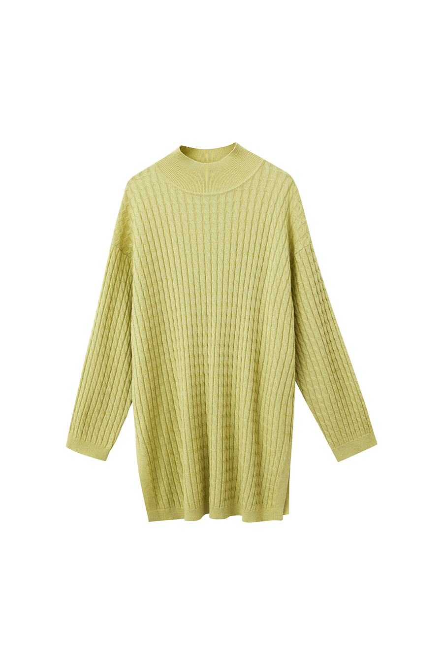 Loose Mid-length Cable Knit Sweater