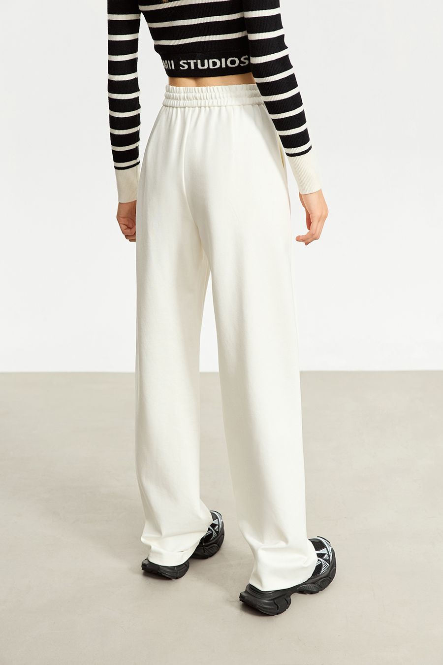 Belted Straight Leg Casual Long Pants|AMII-AMII.com