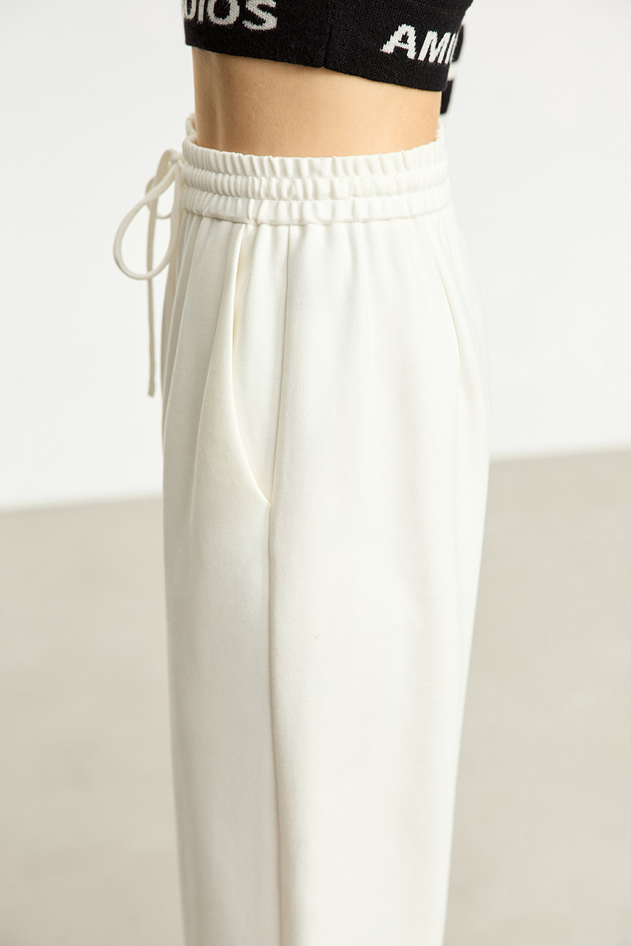 Belted Straight Leg Casual Long Pants|AMII-AMII.com
