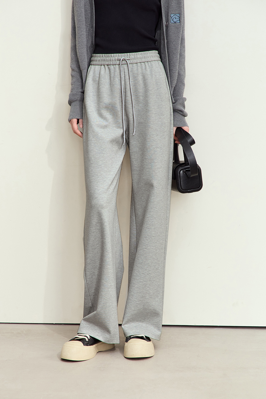 Belted Straight Leg Casual Long Pants|AMII-AMII.com