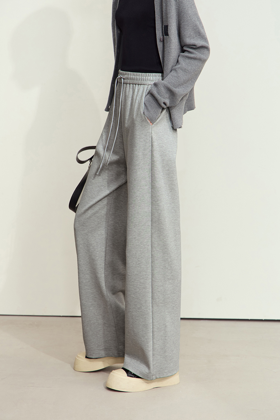Belted Straight Leg Casual Long Pants|AMII-AMII.com