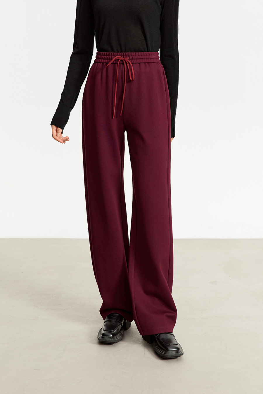 Belted Straight Leg Casual Long Pants|AMII-AMII.com