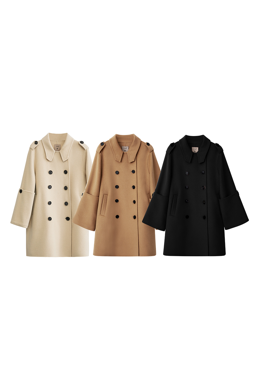 Mid-Length Double-Breasted Double-Faced Tweed Coat|AMII-AMII.com