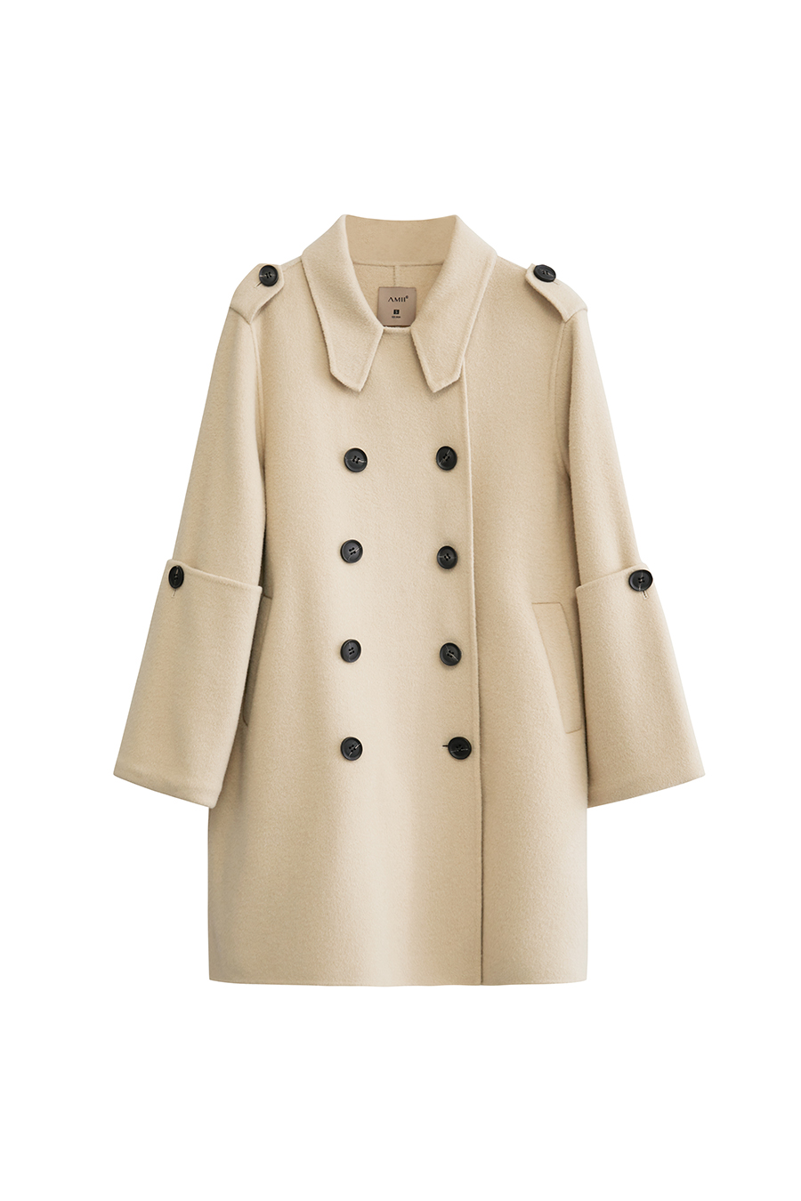 Mid-Length Double-Breasted Double-Faced Tweed Coat|AMII-AMII.com