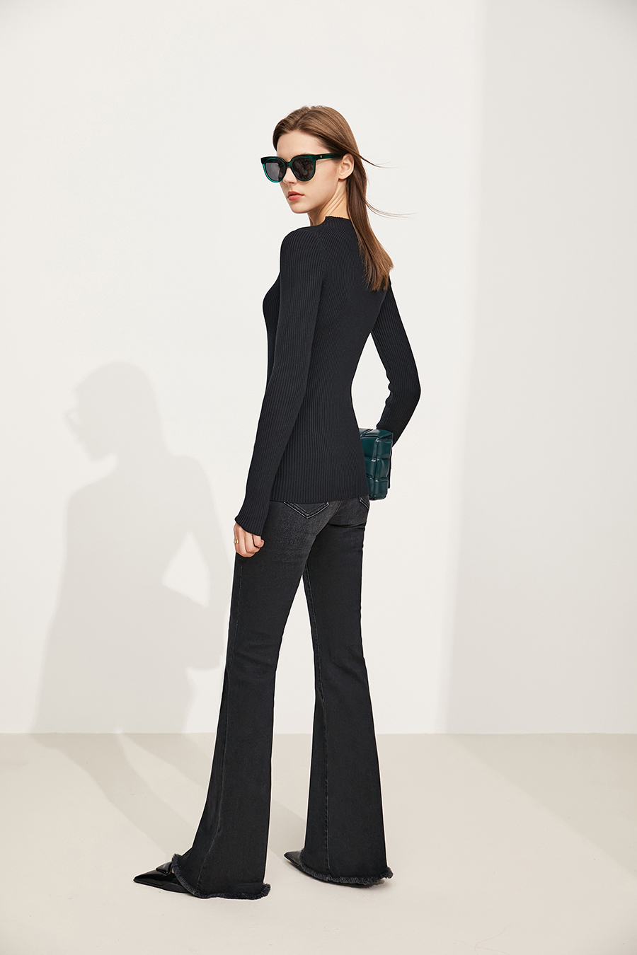 Micro - flare Fleece - lined Denim Long Pants|AMII-AMII.com