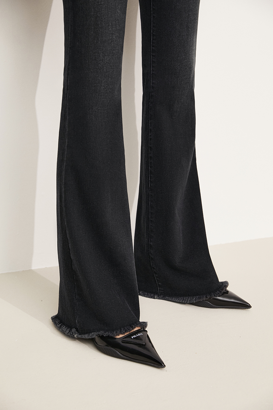 Micro - flare Fleece - lined Denim Long Pants|AMII-AMII.com