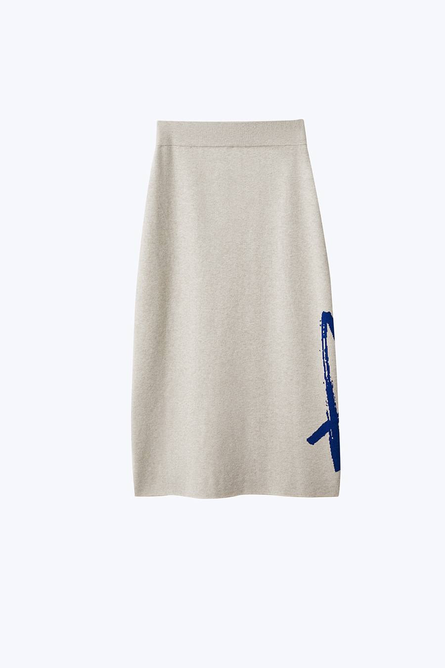 Color Block Jacquard Knit Midi Skirt|AMII-AMII.com