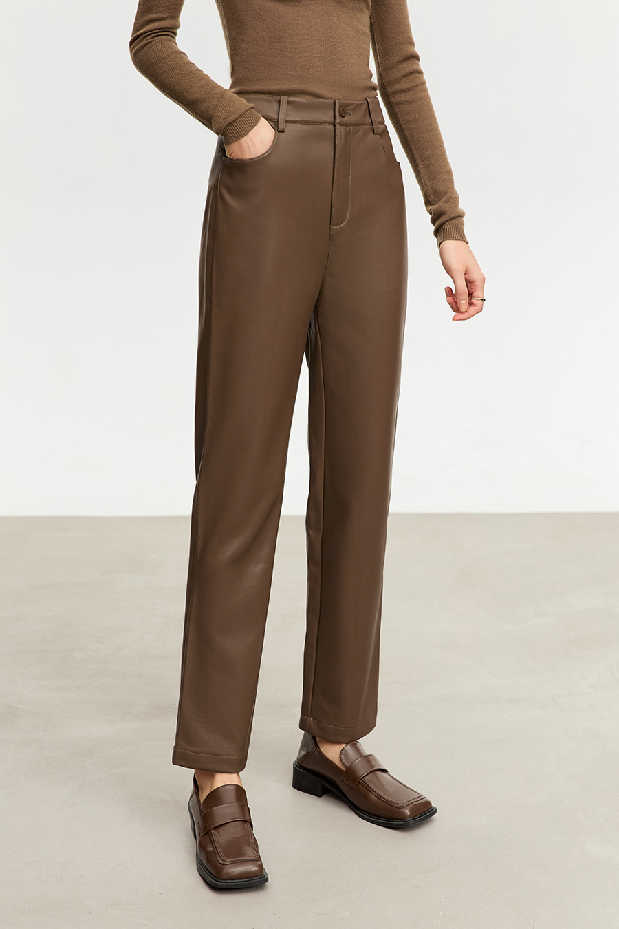 Eco - Leather Nine - pants|AMII-AMII.com