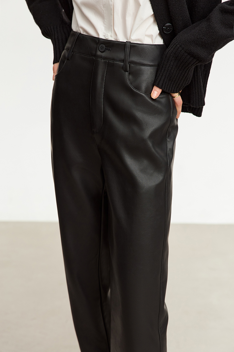 Eco - Leather Nine - pants|AMII-AMII.com