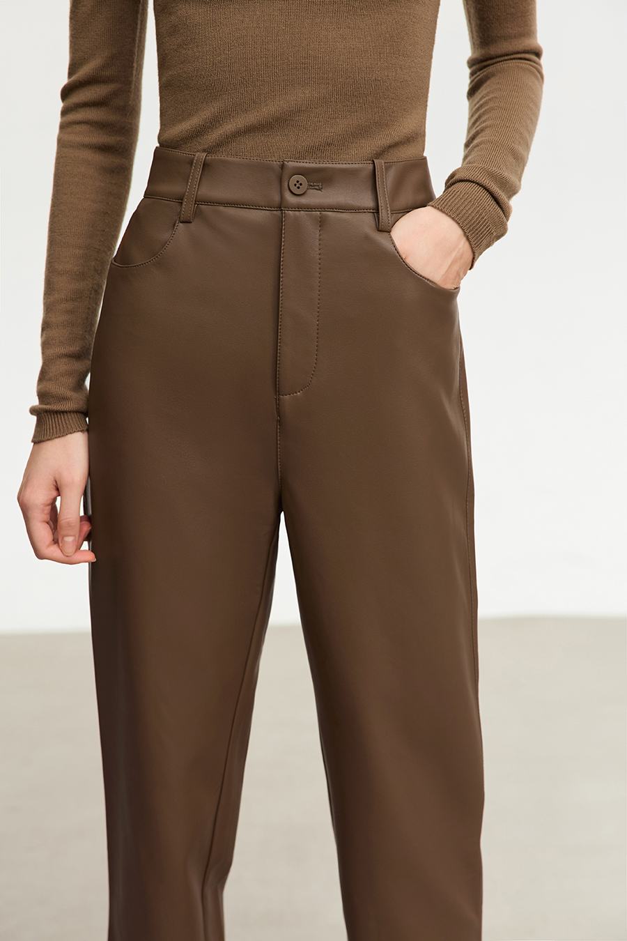 Eco - Leather Nine - pants|AMII-AMII.com
