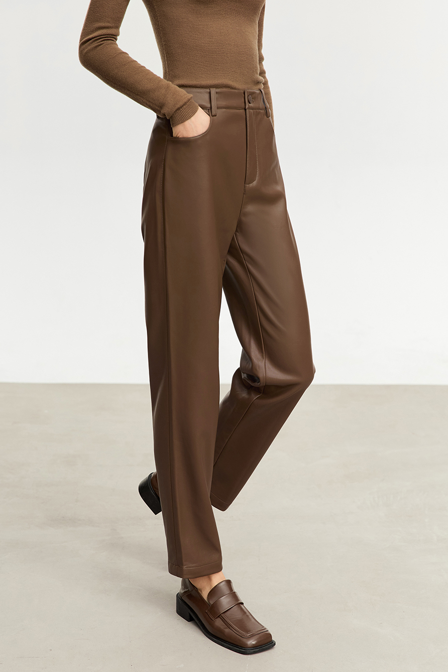 Eco - Leather Nine - pants|AMII-AMII.com
