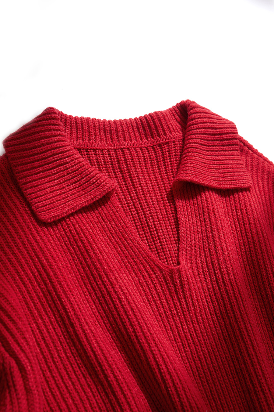 Lapel V - Neck Loose Sweater|AMII-AMII.com