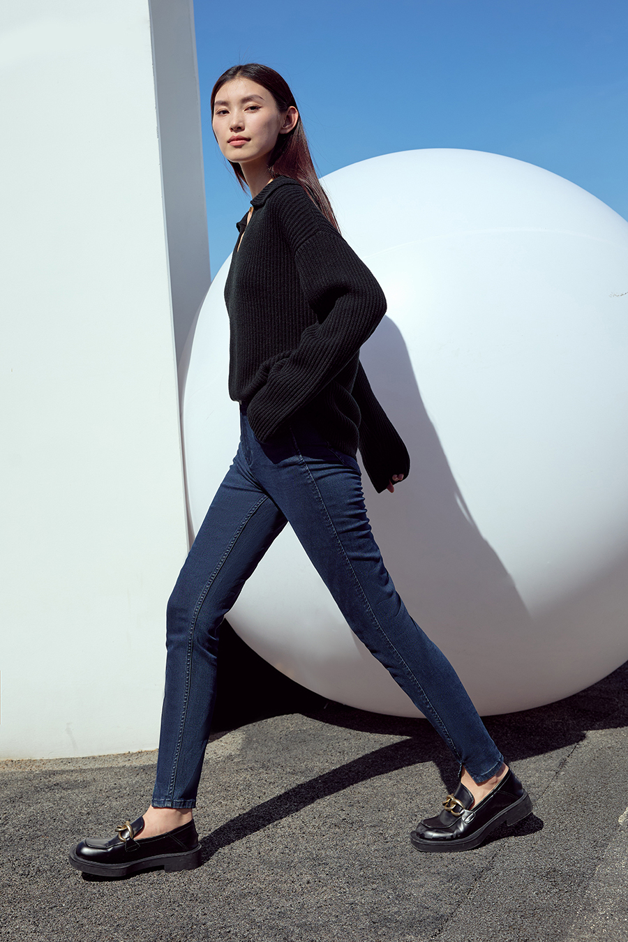 Lapel V - Neck Loose Sweater|AMII-AMII.com