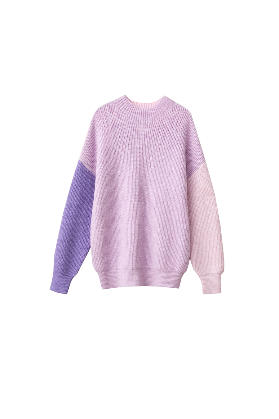 Drop Shoulder Color - block Sweater|AMII-AMII.com