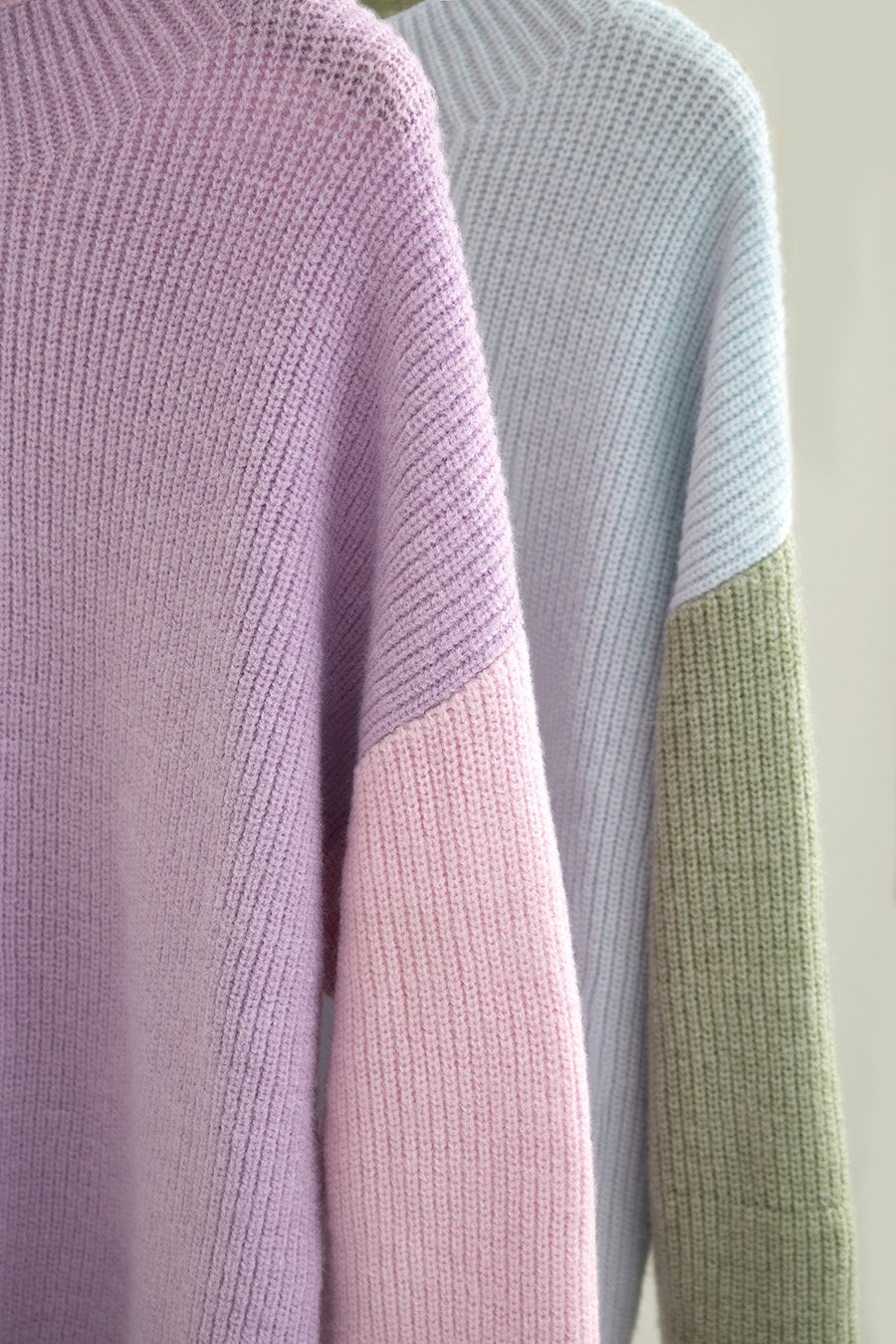 Drop Shoulder Color - block Sweater|AMII-AMII.com