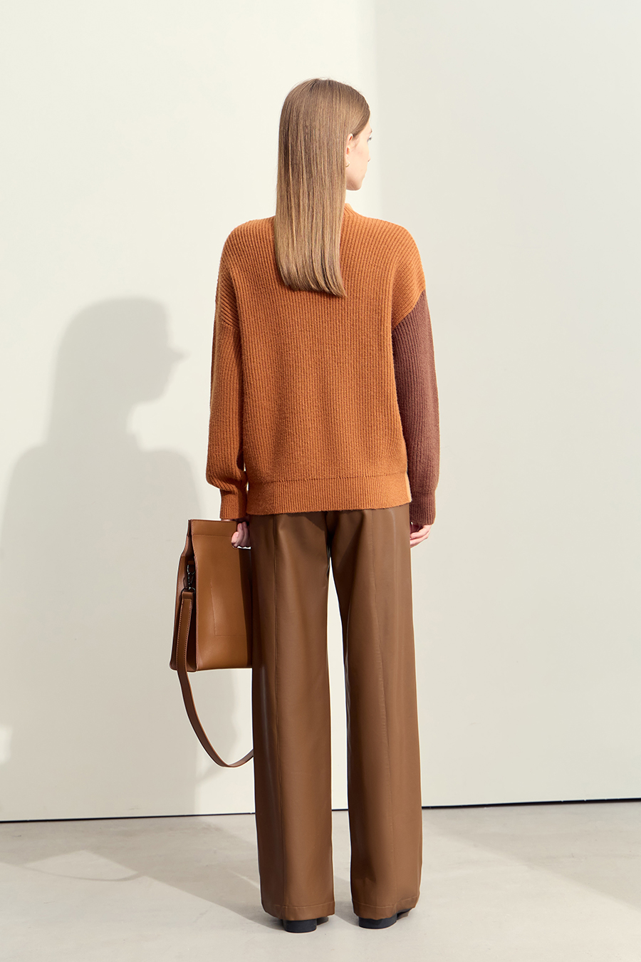 Drop Shoulder Color - block Sweater|AMII-AMII.com