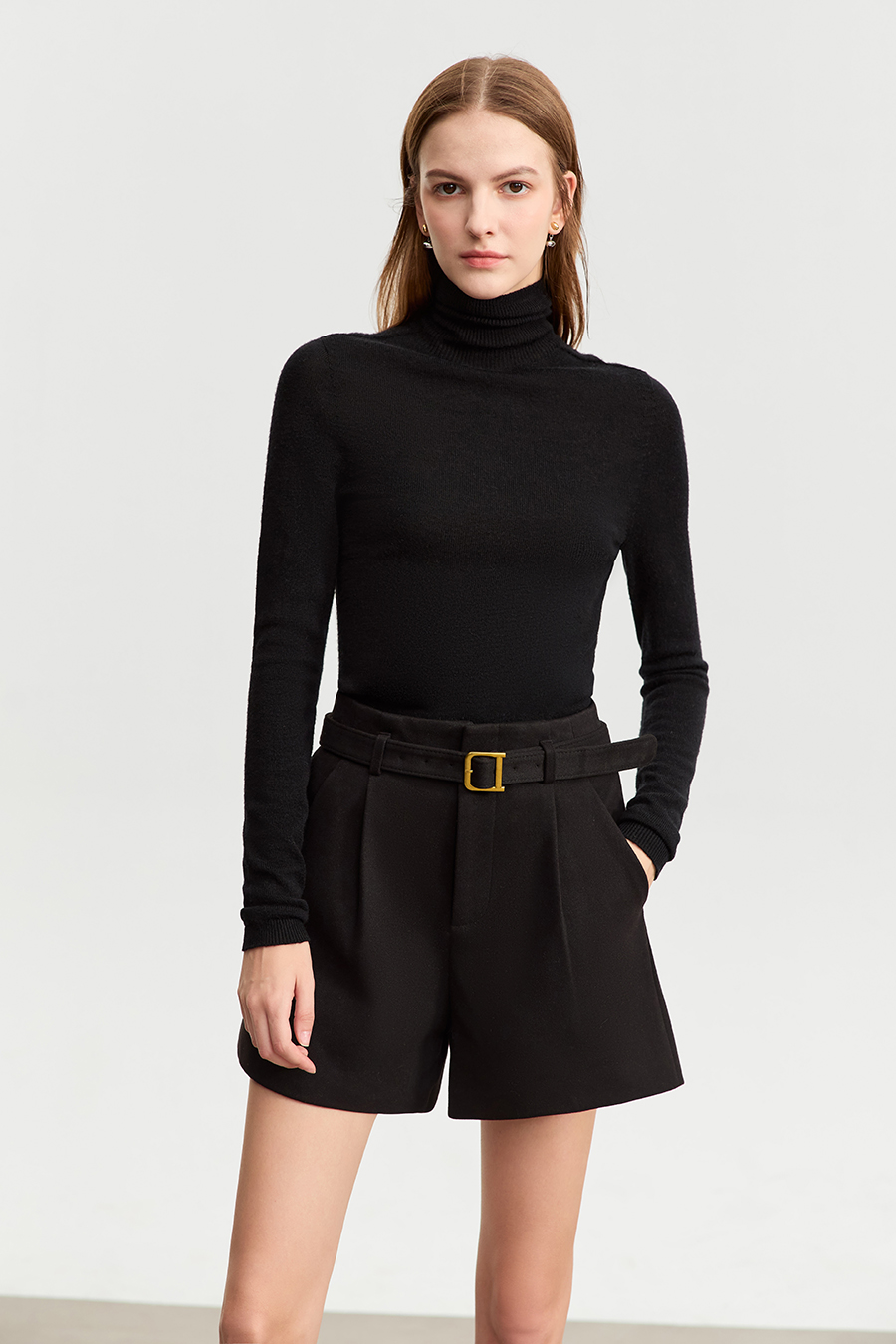 Belted Casual Shorts|AMII-AMII.com