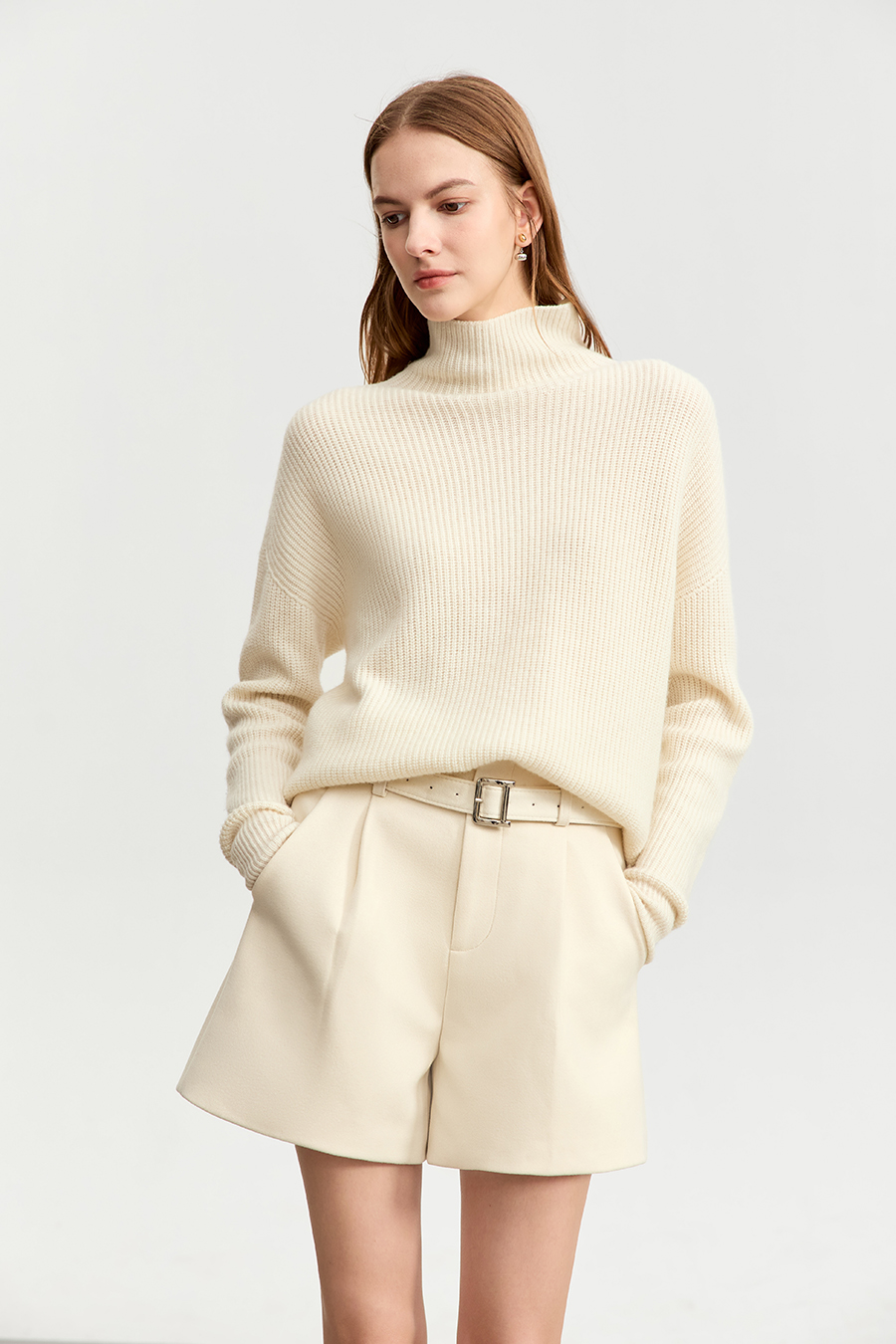 Belted Casual Shorts|AMII-AMII.com