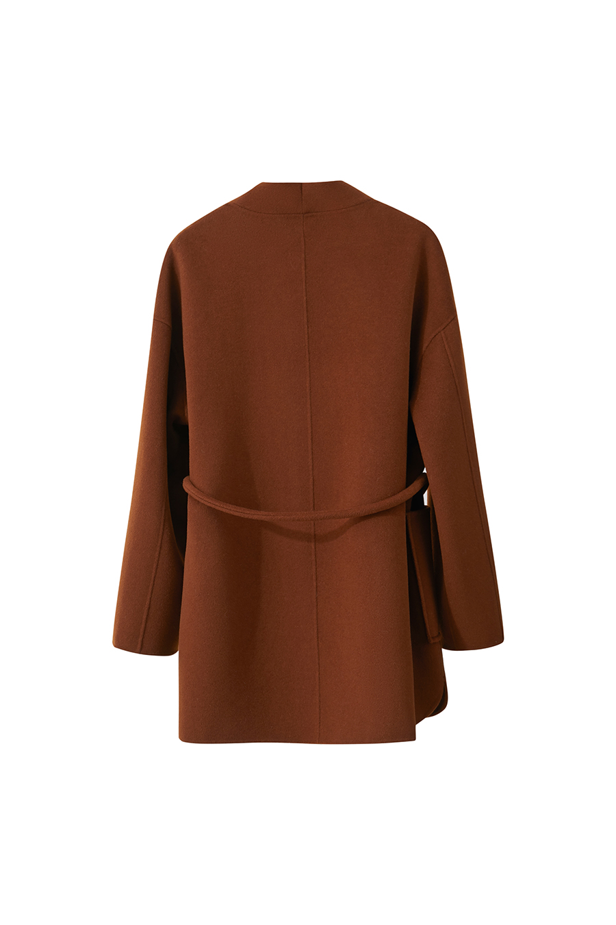 Belted Mid-length Double-faced Wool Coat
