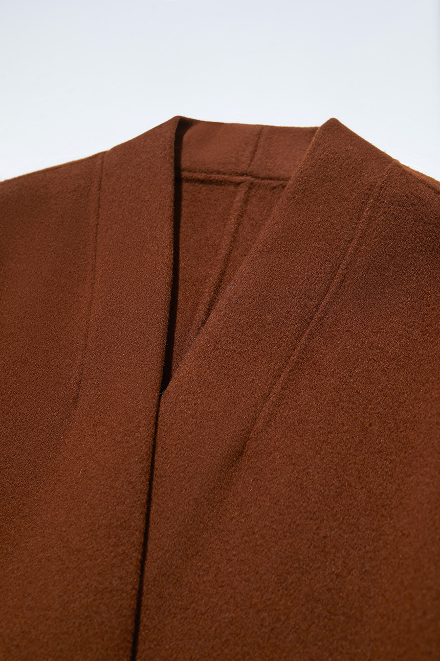 Belted Mid-length Double-faced Wool Coat