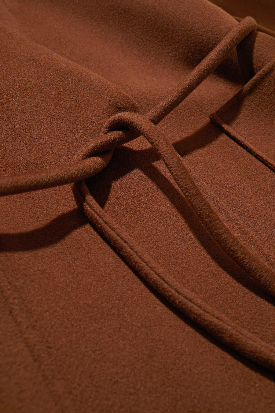 Belted Mid-length Double-faced Wool Coat