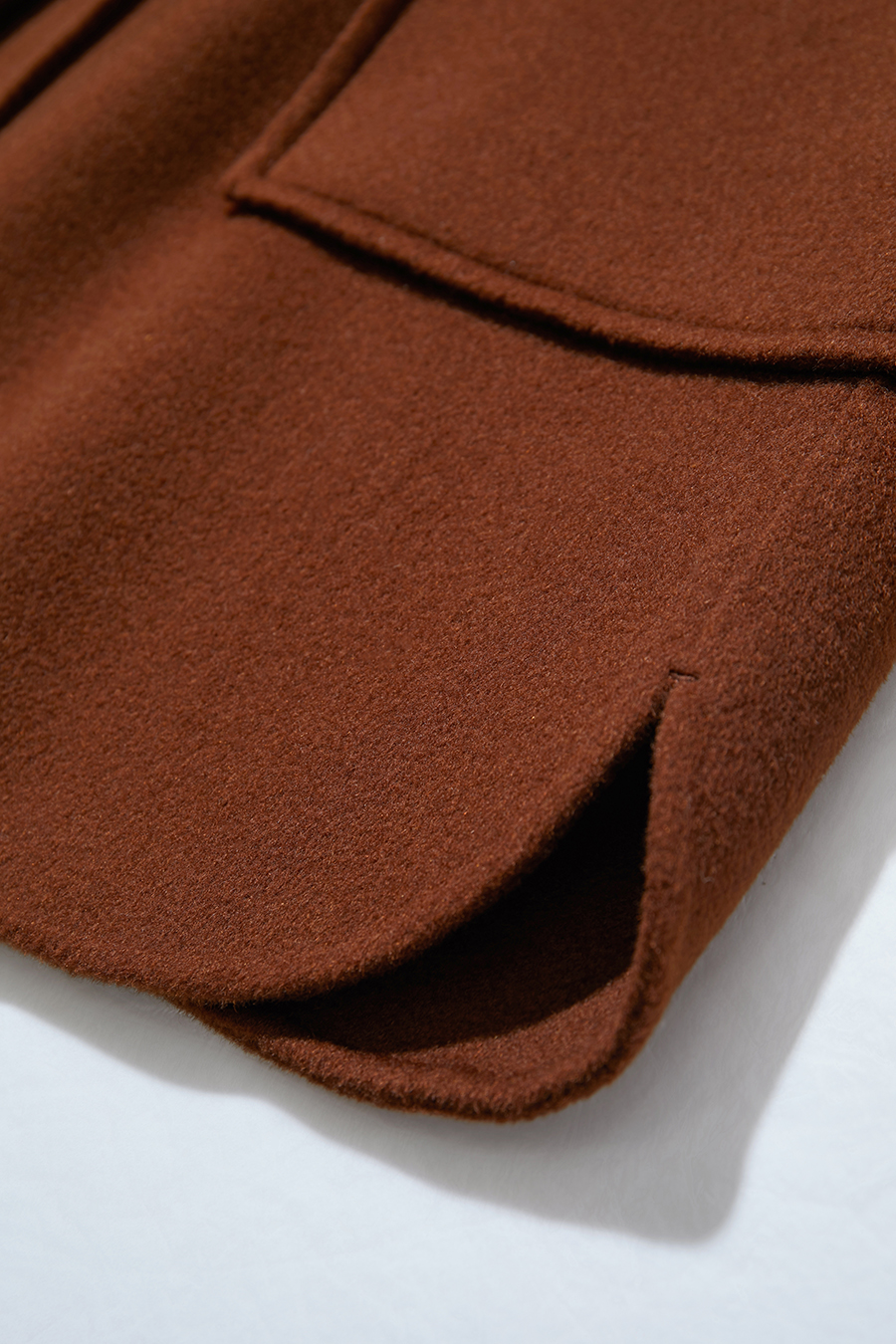 Belted Mid-length Double-faced Wool Coat